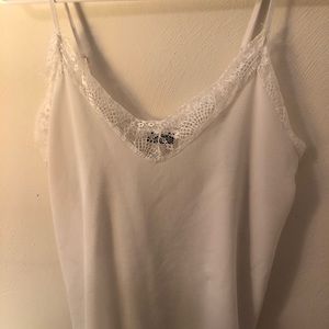 White laced tank top